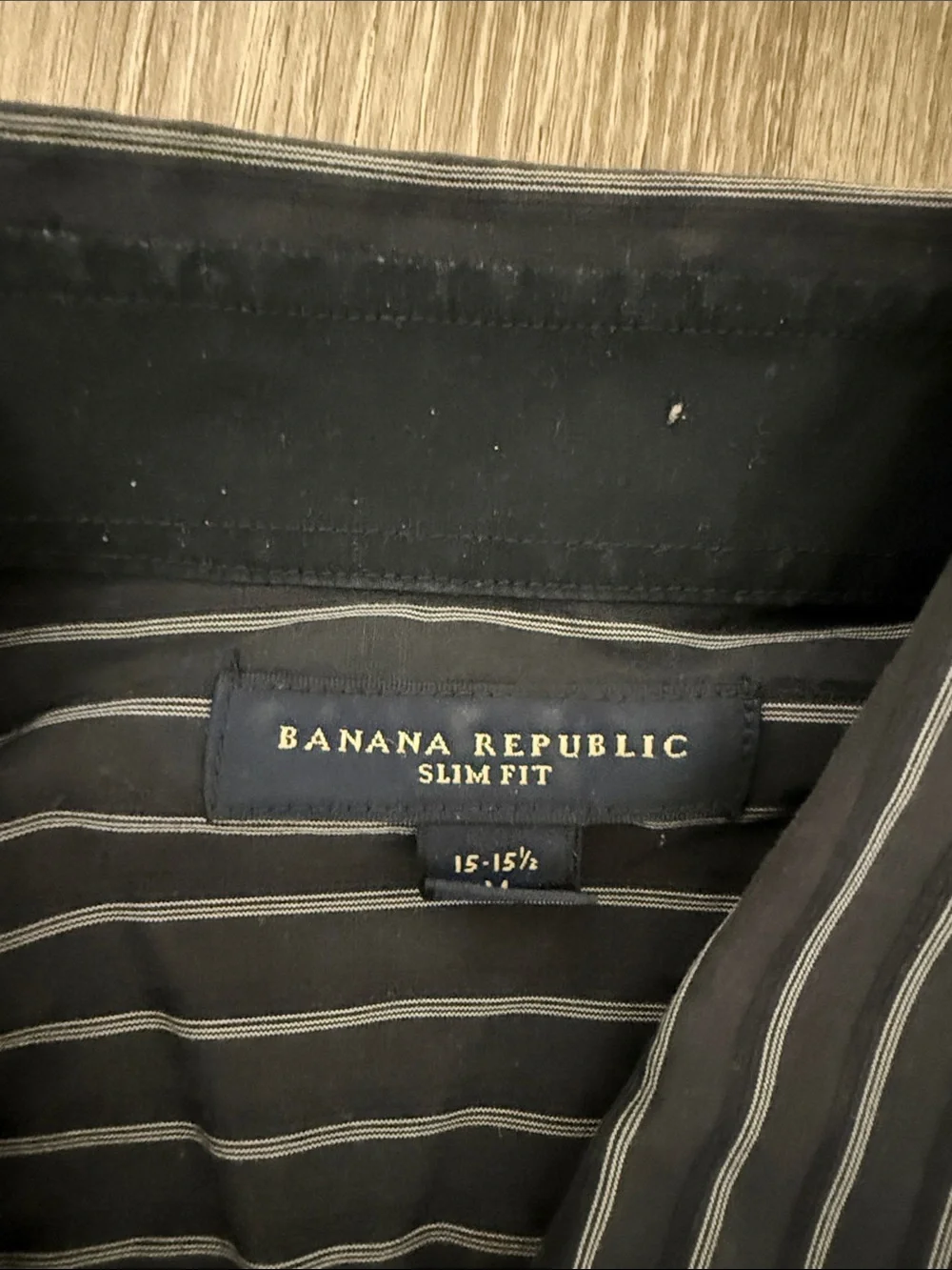 Banana Republic Charcoal Black Pinstripe Dress Shirt